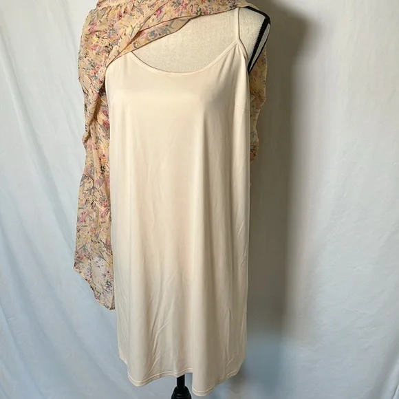 A.N.A New Apparel Size Large Long Sleeve Dress Slip Metallic Floral Buttons Pink - Picture 7 of 16